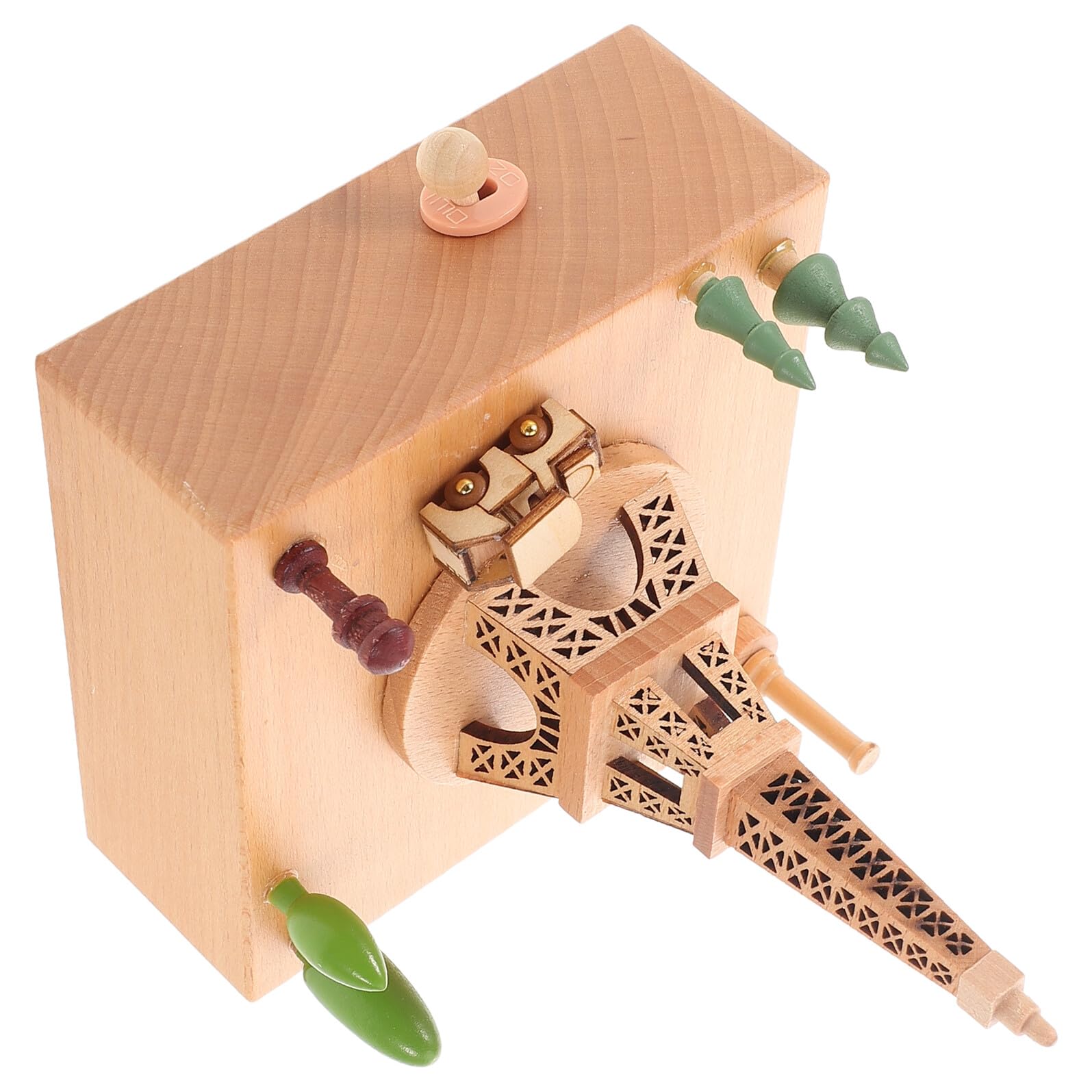 Baluue Caja de Música de Madera con Diseño Torre Eiffel Carrusel Musical para Niñas Adorno Decorativo para Dormitorio Obsequio Infantil para Cumpleaños y San Valentín Melodías