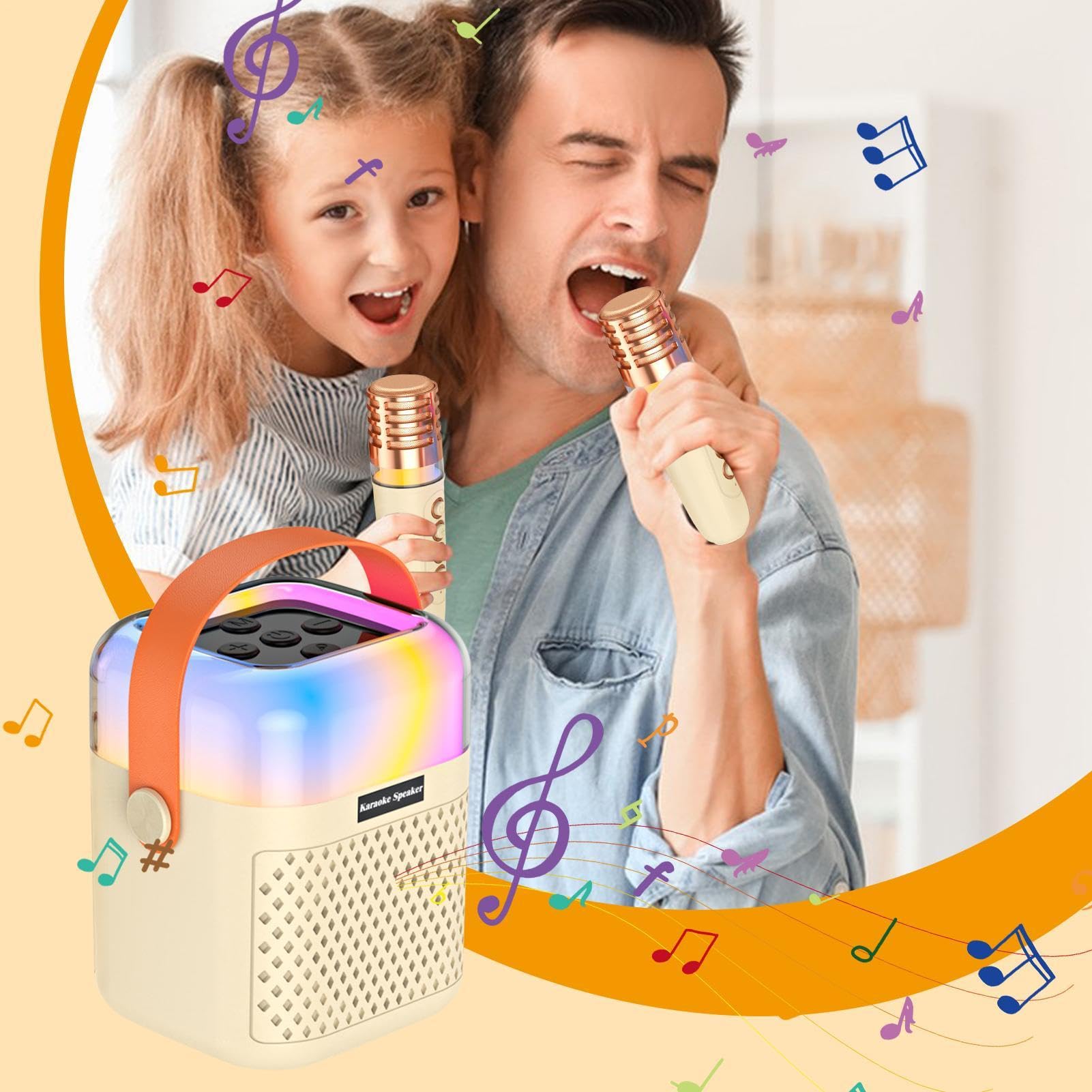 Macchina Karaoke per Bambini Altoparlante per Canto Senza Fili con 2 | di Canto Karaoke Per Feste in Giardino, Casa, Ufficio e Spettacoli Domestici