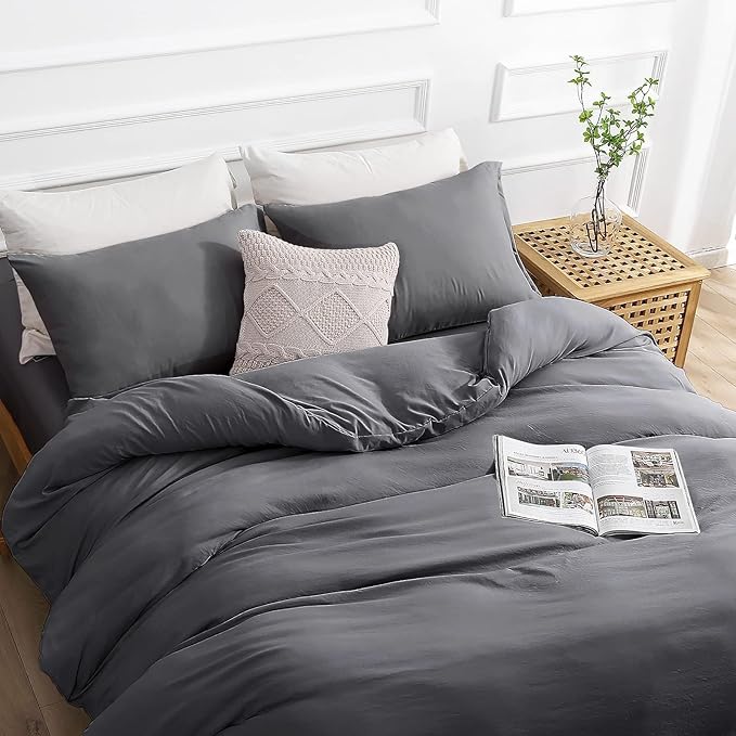 SASTTIE Duvet Cover Queen, 3-Piece Prewashed Ultra Soft Queen Bedding Set