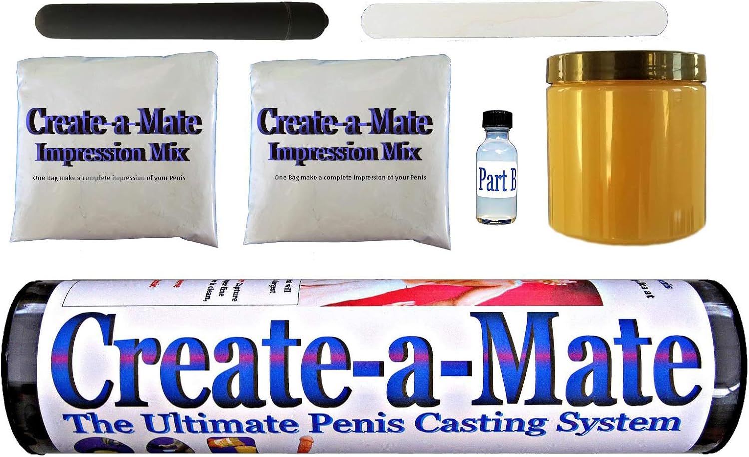 Createamate The Ultimate Penis Casting System: Choose Color, Vibrator, Suction Cup, Handle and Strap-On (Vibrating, Lite Tone)