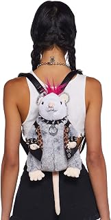 Dolls Kill Mosh Pit Possum Plush Backpack by Club Exx – Furry Punk Possum Backpack with Studs & Adjustable Straps