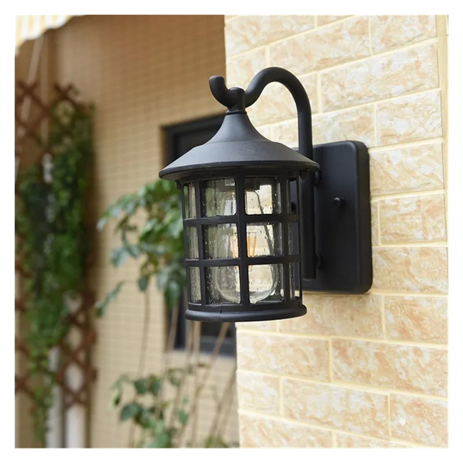 JKJZSALJ Outdoor Wall Lamps Retro Bronze Led Light Sconces Classical Waterproof Compatible With Home Balcony Decoration,Chandelier,Brass,Black
