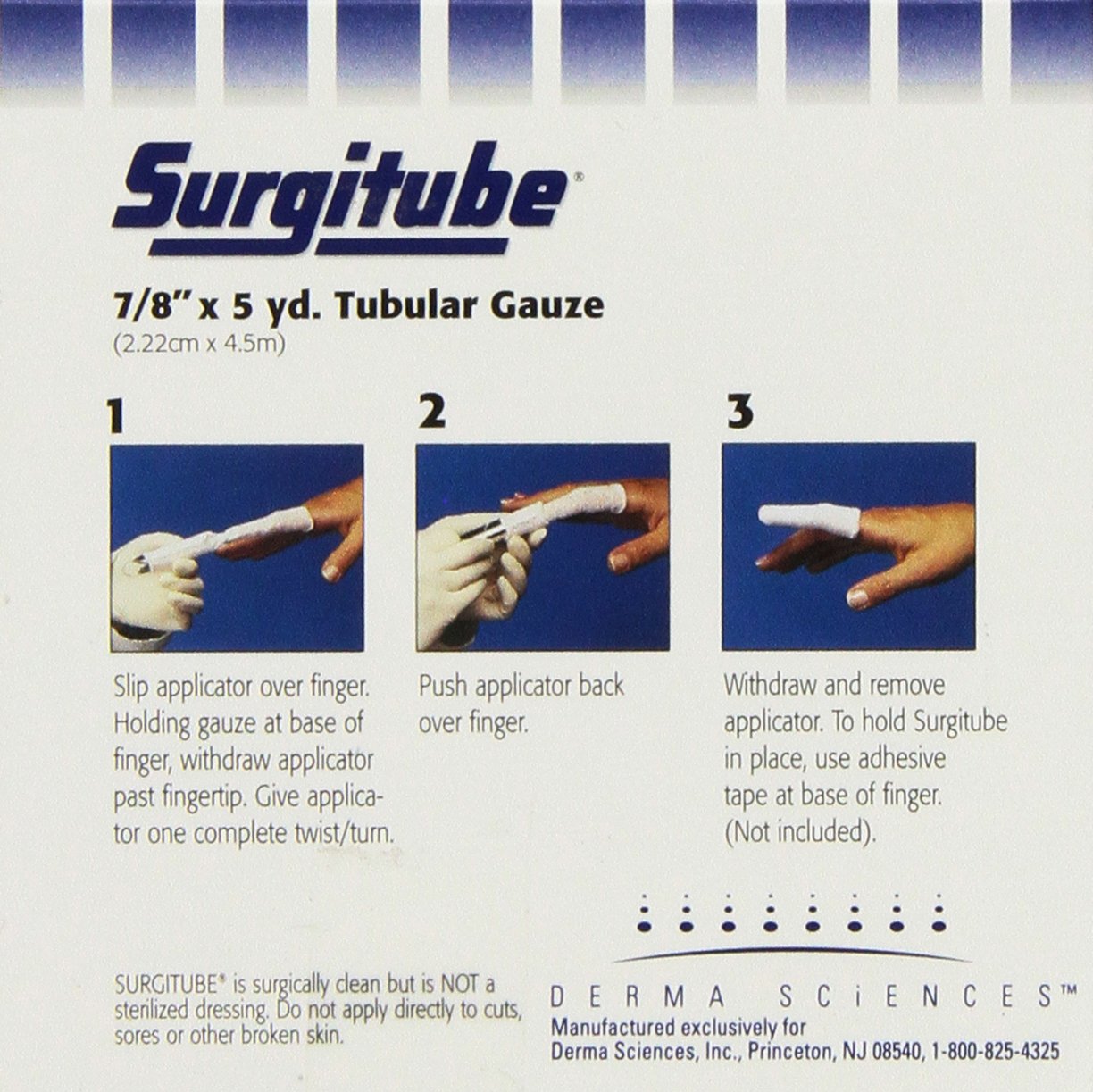Derma Sciences GL205W Surgitube Tubular Gauze, Large Fingers, Toes
