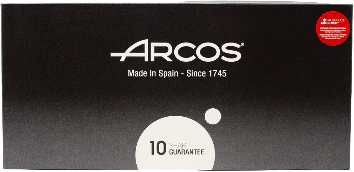 Arcos Cleaver Knife Butcher Knife - Nitrum Stainless Steel 8" Blade - Polypropylene Handle - Silver - Color Identification System - Heavy Duty & Hygienic - Series 2900 - Black Color
