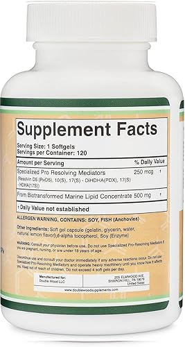 Miniatura 3 de SPM Max (mediadores especializados en resolución profesional) 120 cápsulas blandas, 500 mg (solo el producto estandarizado y probado por terceros