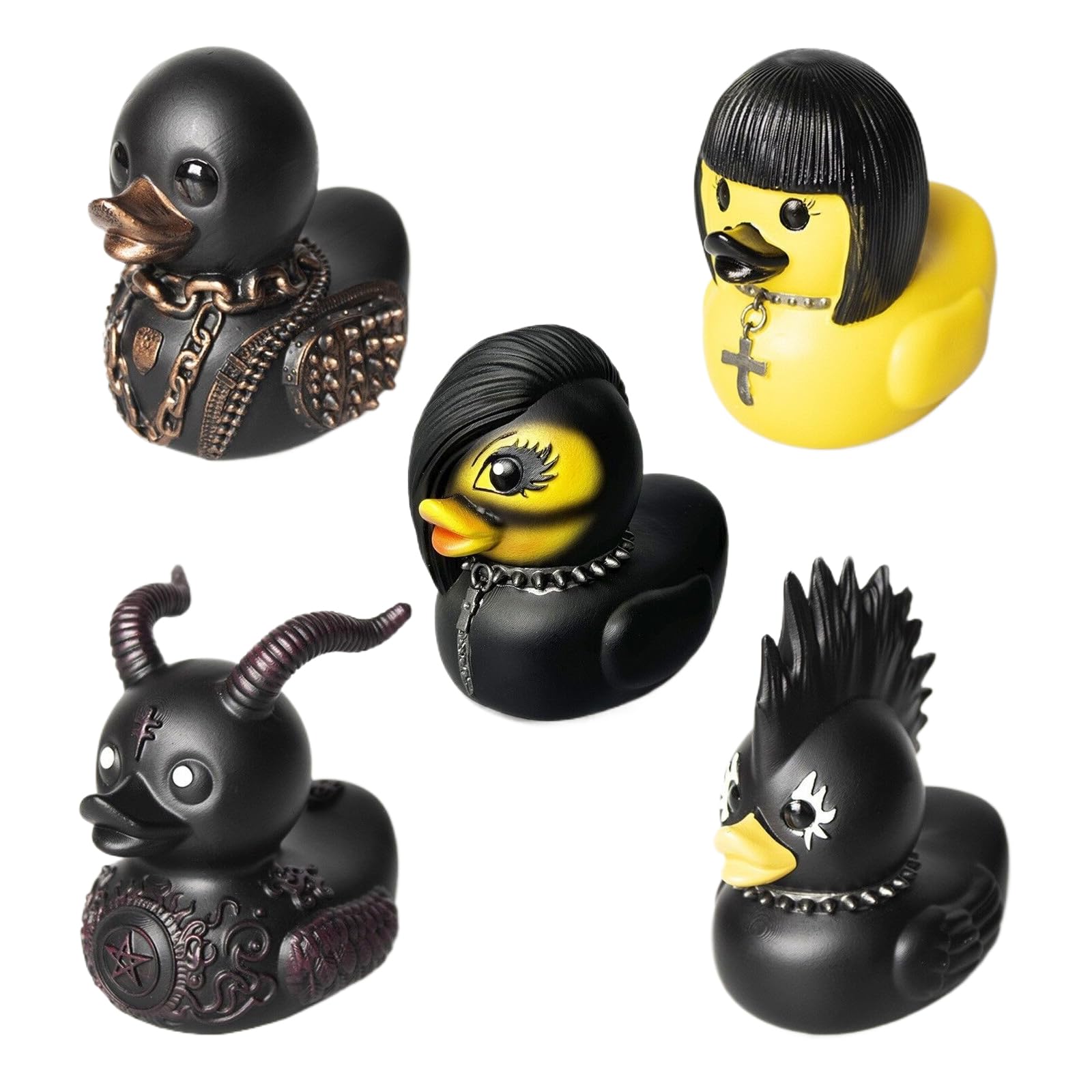 Maxtonser 5pcs Resin Statues Punk Rock Charm Attractive Decorative Figures Resin Animal Sculptures for Decors