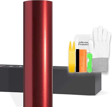 60"x600" 5FTx50FT PPF Paint Protection Film Dry Apply Gloss Metallic Crimson Red Self Healing Auto Bra Vinyl Wrap Invisible Scratches Shield Sheet DIY