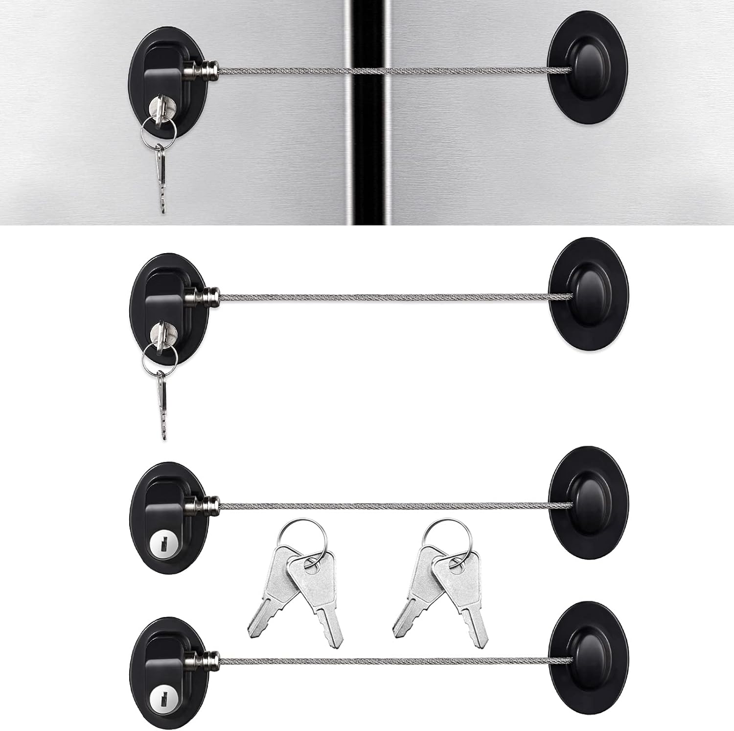 Hotop 4 Pack Locks with Keys Fridge Locks for Kids