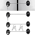 Hotop 4 Pack Cabinet Locks with Keys Mini Fridge Refrigerator Locks for Kids Toddlers Self Adhesive Child and Baby Proofing Safety for Deep Freezer Drawers Doors Latch(Black)