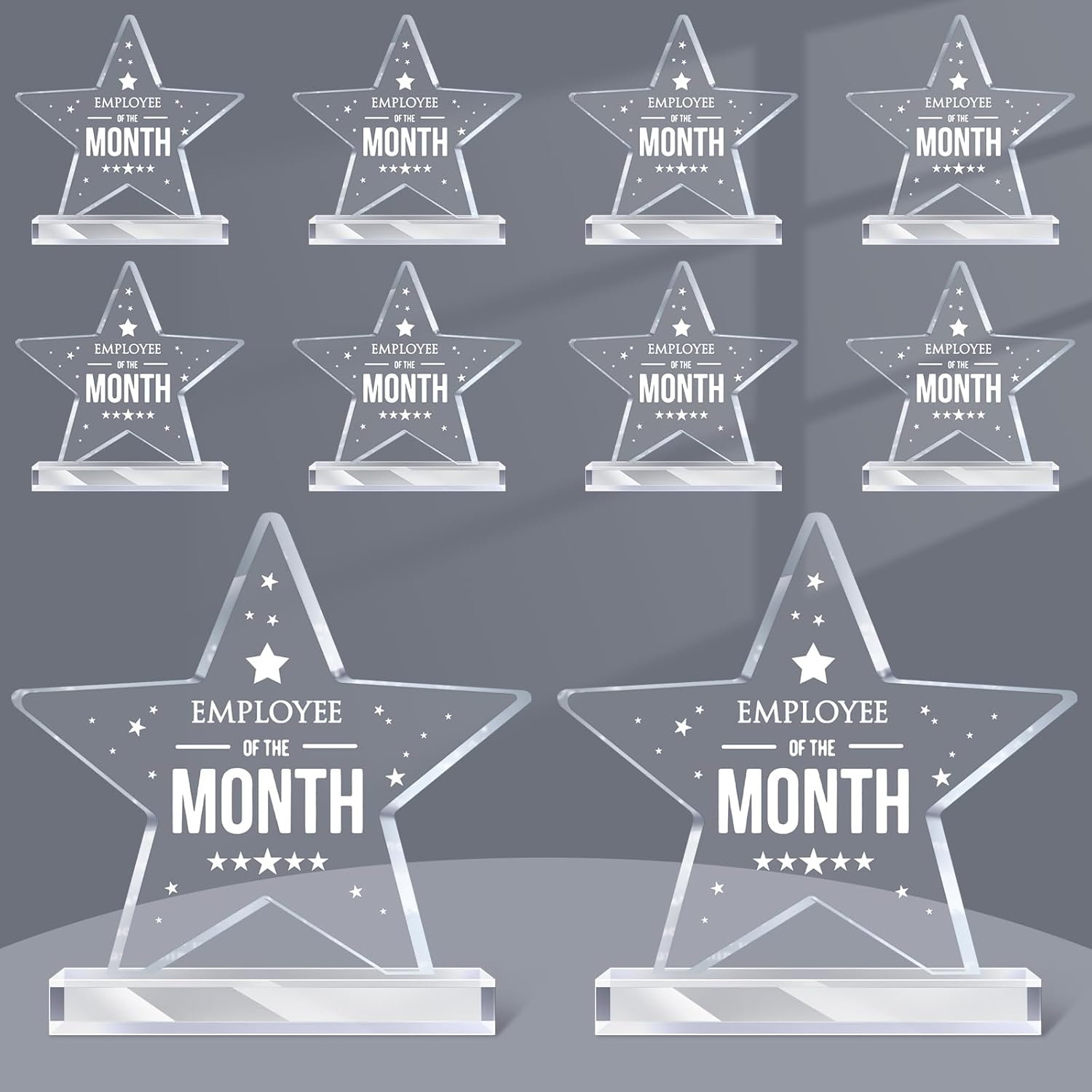 Geetery 10 Pcs Employee of The Month Sign Employee Month Plaque Award Acrylic Plaque Coworker Appreciation Gift Keepsake Paperweight Workplace Reward for Colleague Volunteer Office