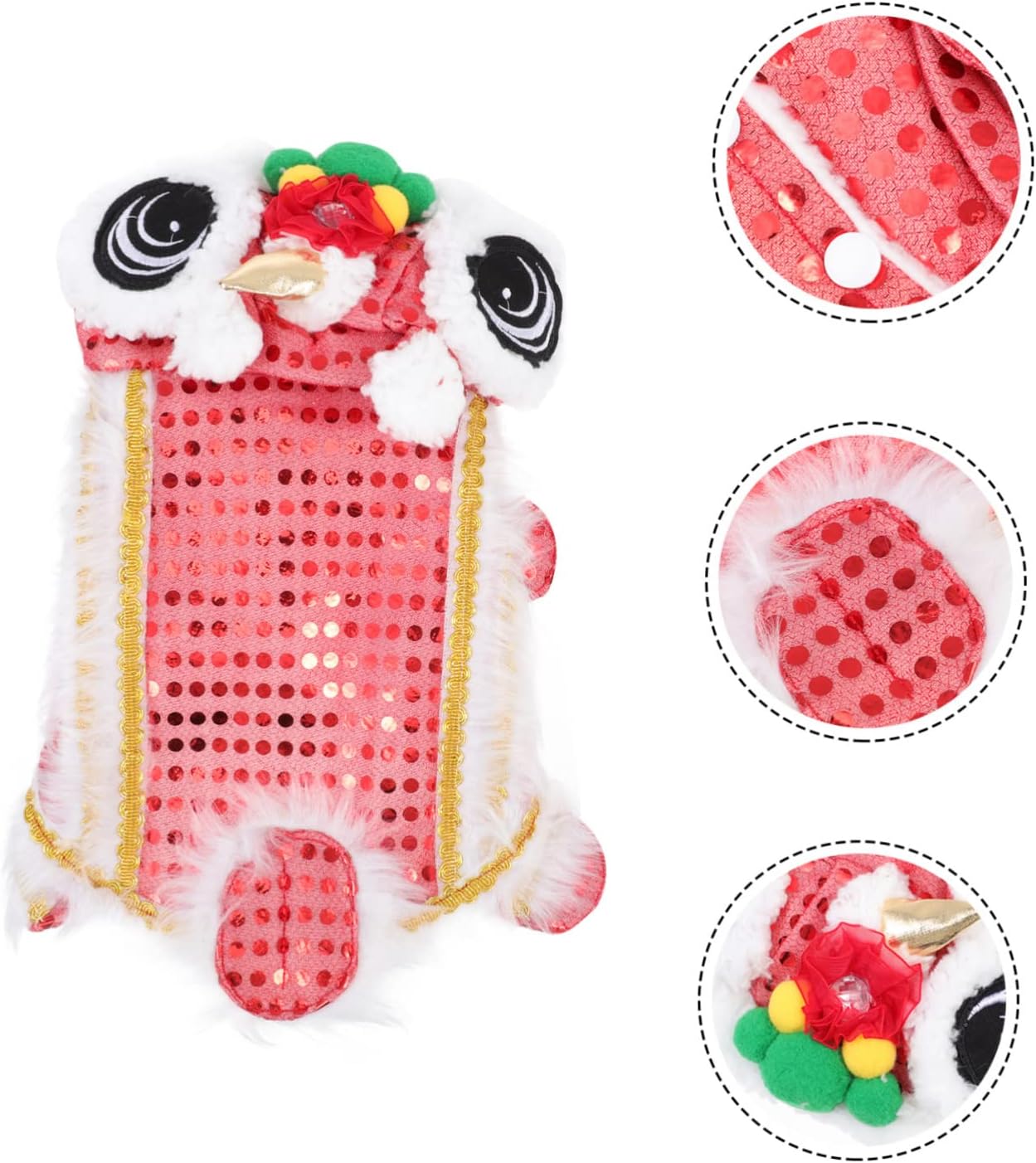 1pc Clothes for Pets Pet Hoodie Jacket Winter Clothes Dance Lion Dog Coat Suit New Year Dog Jacket Cat Winter Hoodies Dance Lion Costume The Cat Polyester The