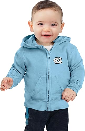 Miniatura 51 de Little King NCAA - Sudadera con capucha de algodón con cremallera completa para niños y niñas con logotipo del equipo bordado (6M 12M 18M)