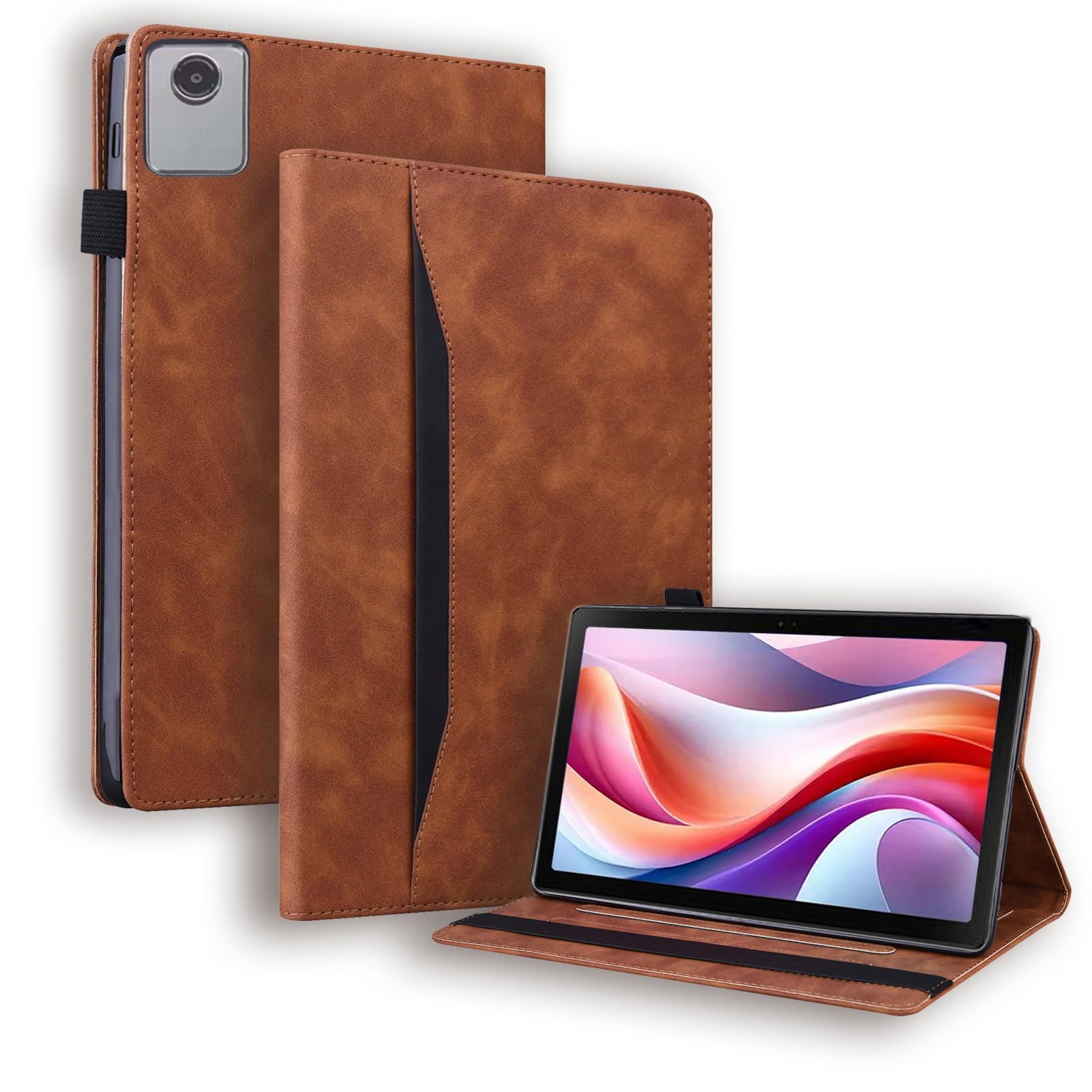 DWayboxCase for Lenovo Xiaoxin Pad 2024 11.0 inch, Magnetic Retro Folio Shell for Lenovo Tab M11 TB330FU Cover with Card Holder & Multi-Angle Stand -Brown