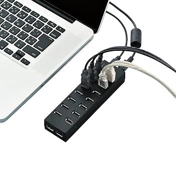 USBハブ 2ポート ブラック USB-2H215BK【手元延長用2ポートUSB2.0ハブ(ブラック