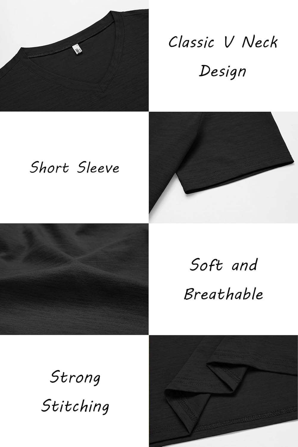 COOFANDY Men's T Shirts Short Sleeve Classic V Neck T-Shirt Casual Summer Basic Tee Shirt - Image 5