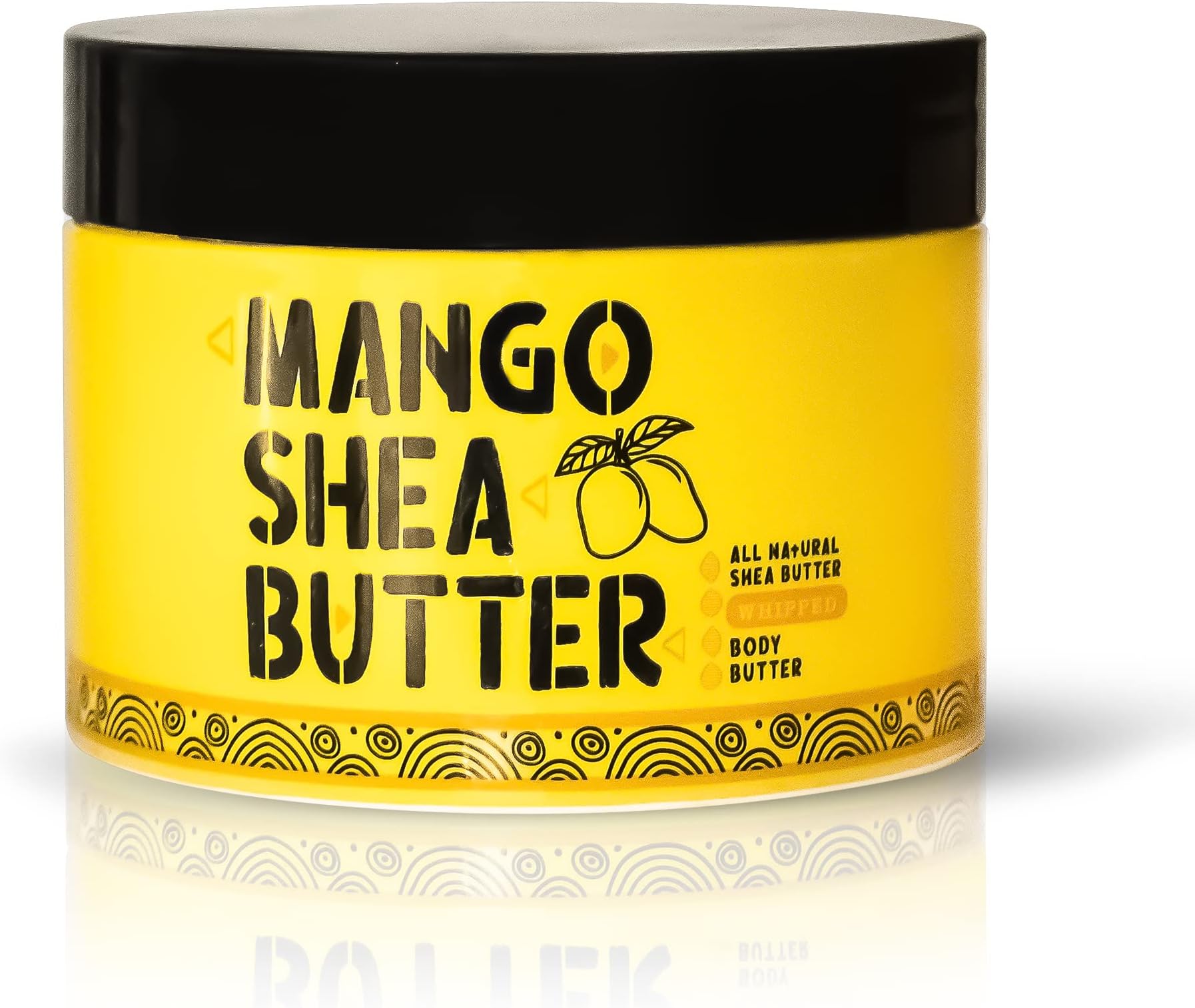 Mango Shea Butter Jar - 300 ml - Great Moisturizer, effective on Skin, Hair, Body, Face, with Almond Oil, Shea Butter, Vitamin E, for All Skin Types - For Women and Men