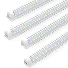 4FT Shop Light T8 V-Shape Linkable LED Tube Lights 4400LM 6500K 45W Integrated Lighting Fixture with ON Off