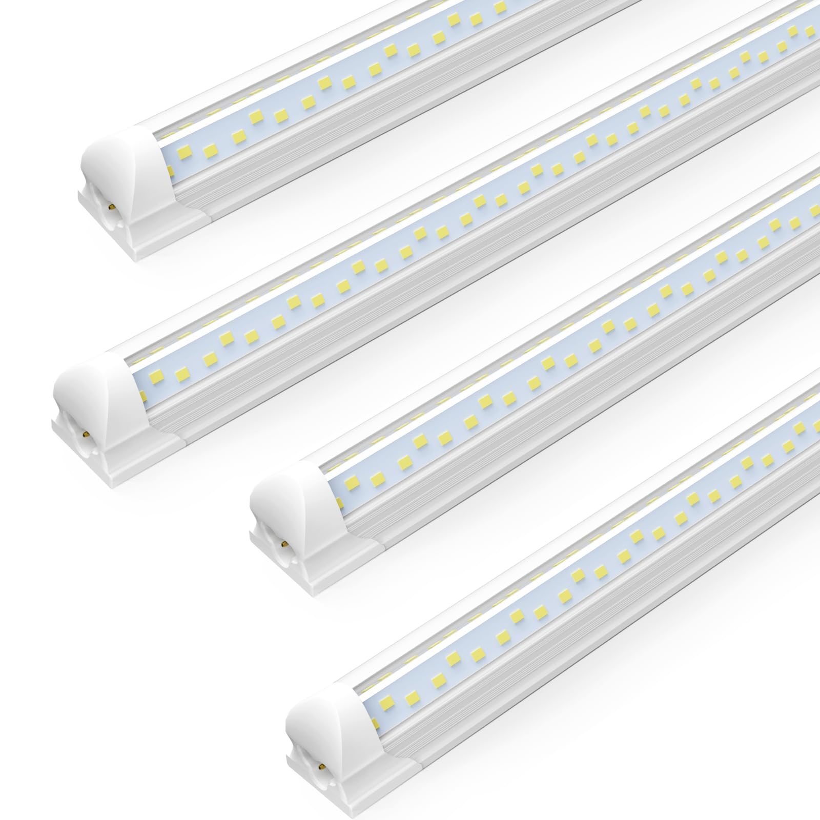 4FT Shop Light T8 V-Shape Linkable LED Tube Lights 4400LM 6500K 45W Integrated Lighting Fixture with ON Off