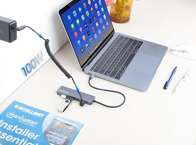 Manhattan Hub USB-C 5 en 1 con HDMI 4K y Carga PD 100W miniatura 2