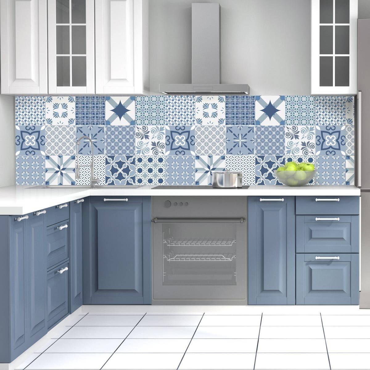 ambiance-live col-rv-0366 10x10 cm Sticker adhesive Tiles, multi-coloured, 10 x 10 cm, Set of 15 Pieces