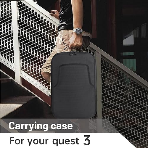 Miniatura 6 de Estuche rígido de transporte compatible con auriculares Oculus Quest 3 VR Gaming y accesorios de controladores táctiles, funda de viaje portátil de