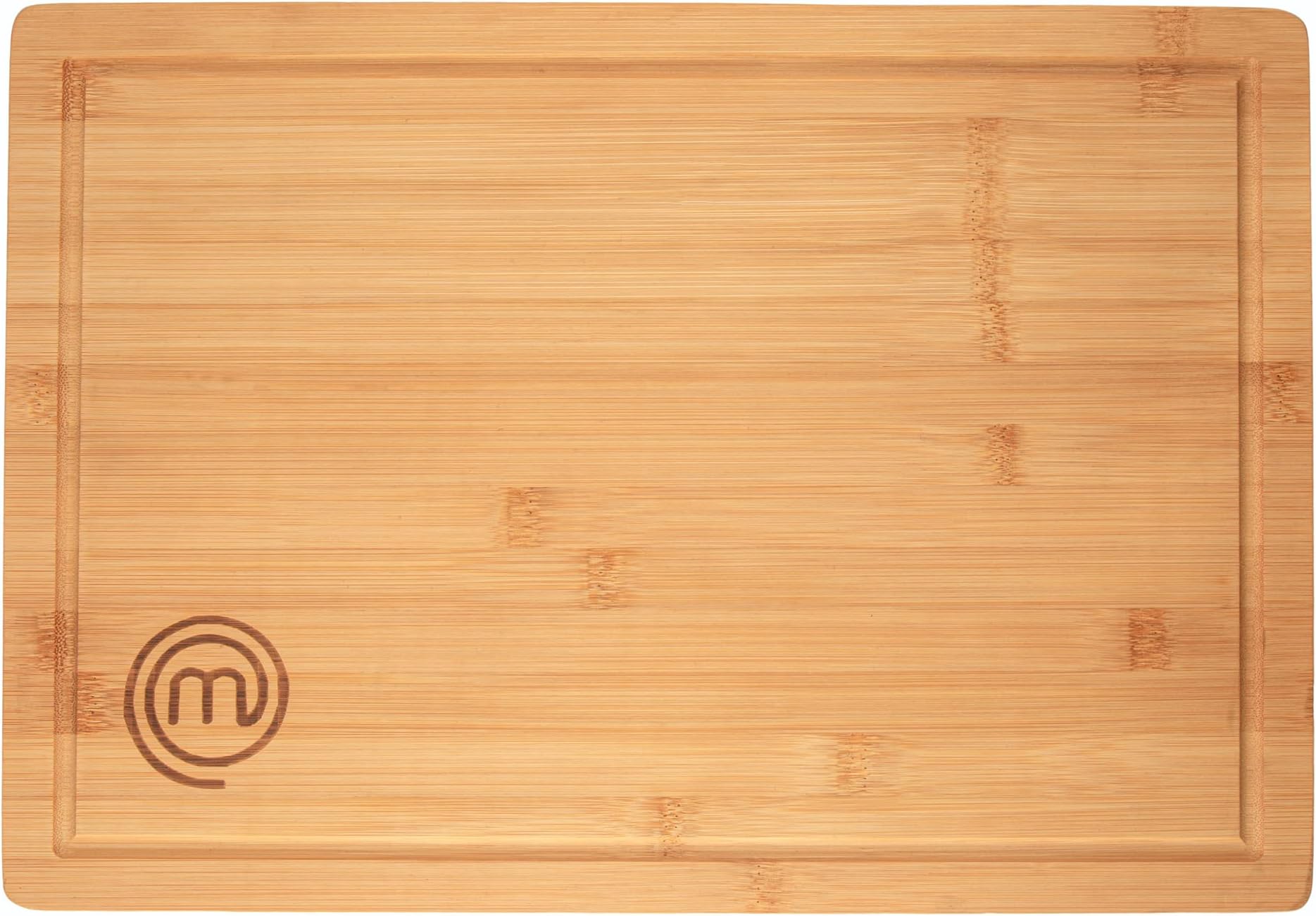 MasterChef Chopping Board Wood Butcher Block, Organic Bamboo Cutting Board with Juice Groove & Reversible Wooden Serving Board for Charcuterie, Food Safe Meal Prep Surface, Large, Thick 18"x12"x0.75"