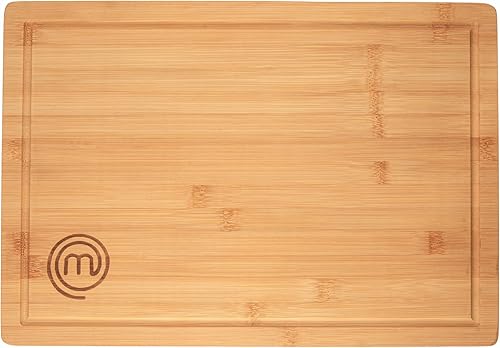 MasterChef Tabla de cortar de bambú para cocina, encimera de bloque de carnicero, tabla de cortar grande de madera de 18 x 12 pulgadas, superficie