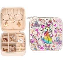 LONGXIN Cartoon Mouse Castle Travel Jewelry Case, Small Box Organizer, Cartoon Mouse Merchandise, Birthday Christmas Graduation Friendship Gifts for Fans Women Teen Girls Friends Sister Her