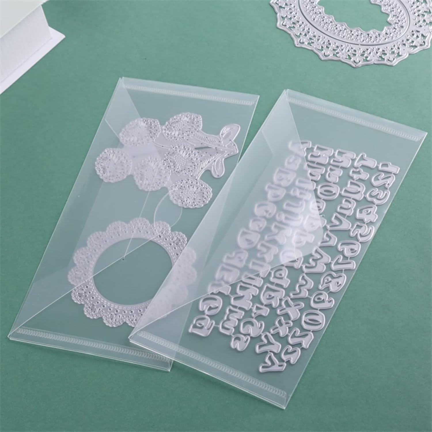 10 PCS 4.5''x9.5'' Clear Storage Envelopes Pockets Resealable Plastic Bags for Cutting Dies Stencil Album Stamp Crafts DIY Scrapbooking Paper Craft Cards Storage Clear Envelope - Image 8