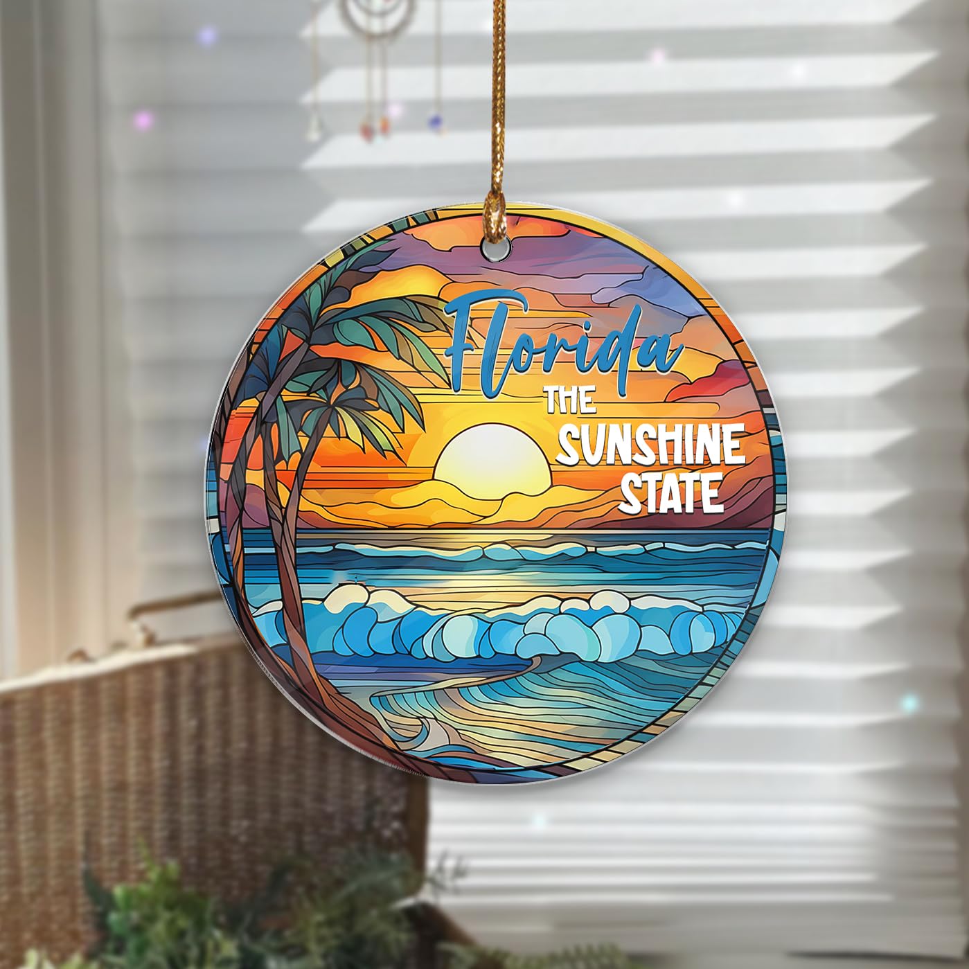Cadeau de plage pour voyageurs : gravure vagues océan sur bois souvenir Floride