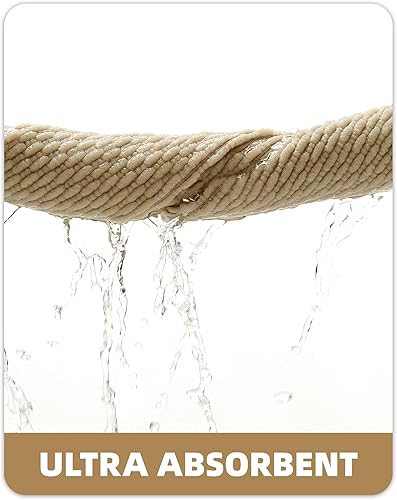 Miniatura 7 de Color&Geometry Alfombras de baño de felpilla tejidas absorbentes, antideslizantes, de 16 x 24 pulgadas, color beige, lavables, alfombra de baño