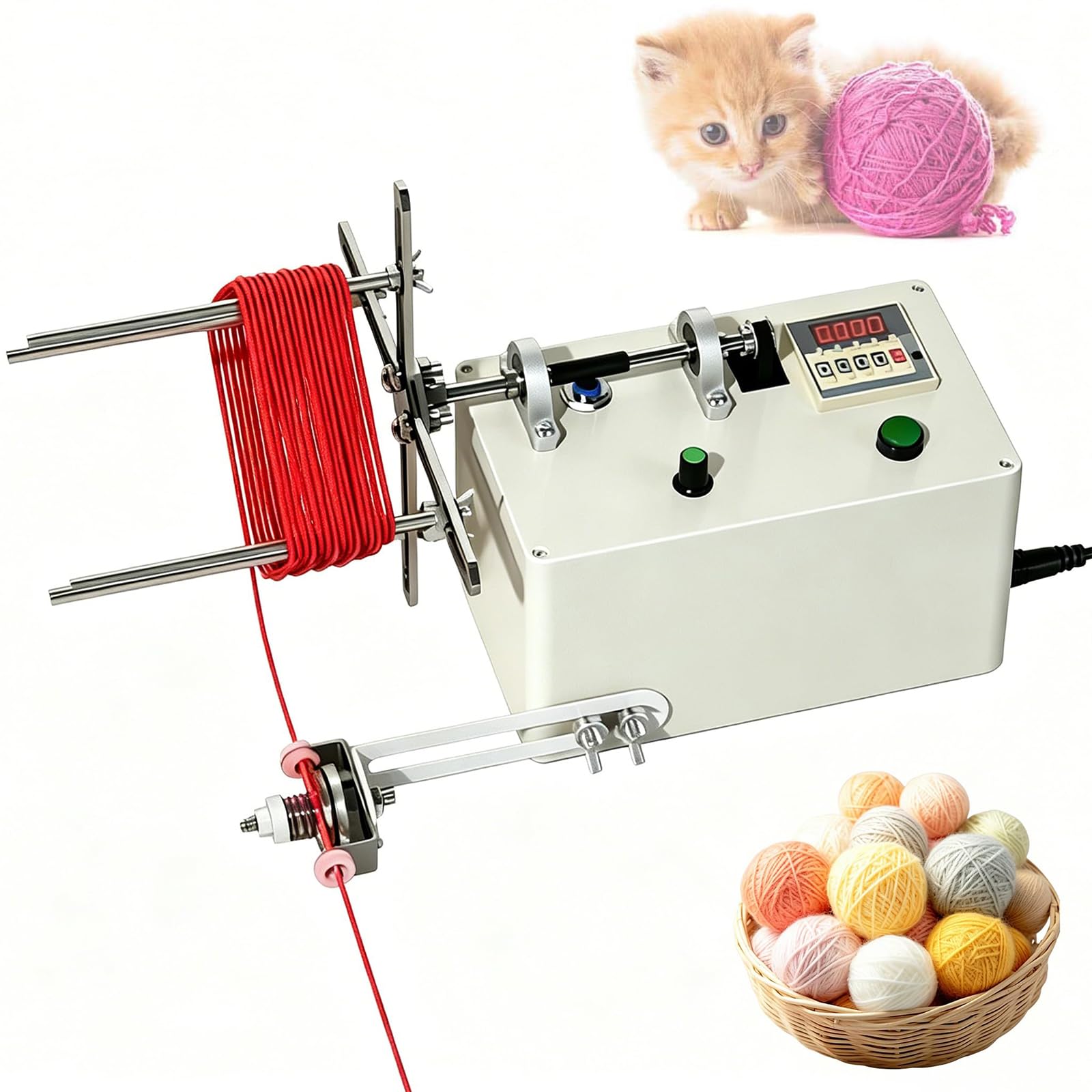 XCSCUK Electric Tassel Winding Machine,Yarn Winder, Automatic Counting Winding Machine,0-3200rpm, for Tassel Making Rosary Beads Thread