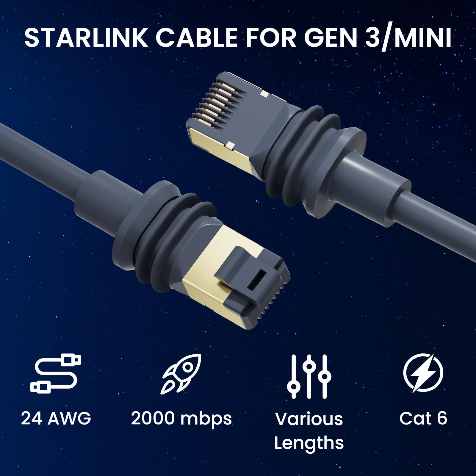 Amazon.co.jp: BarBaren Starlinkケーブル 45M/147フィート Starlink