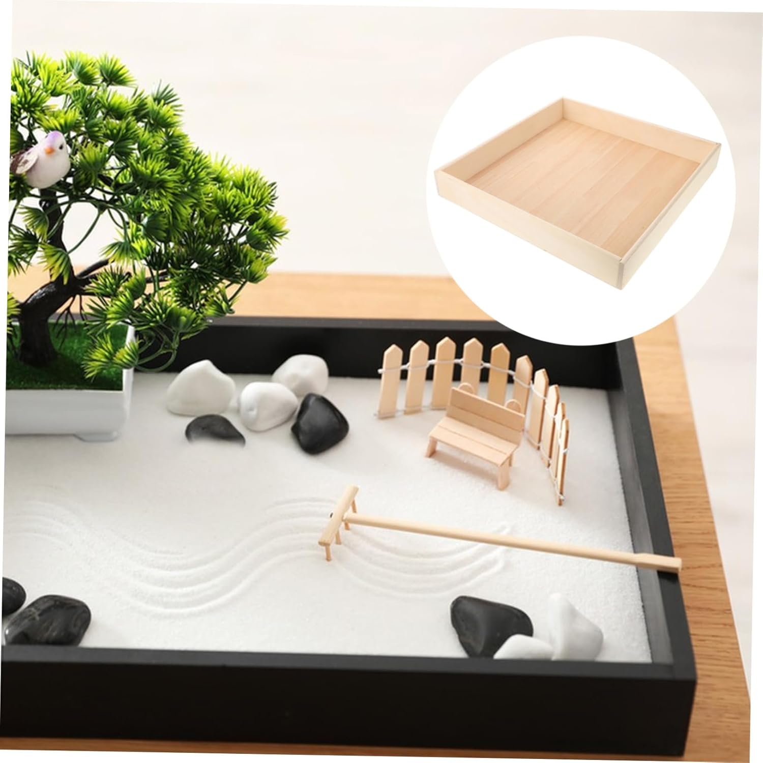 DECHOUS Boys and Girls Wooden Sandbox for Indoor and Outdoor Tray for Engaging Activities Compact for Fun and Exploration