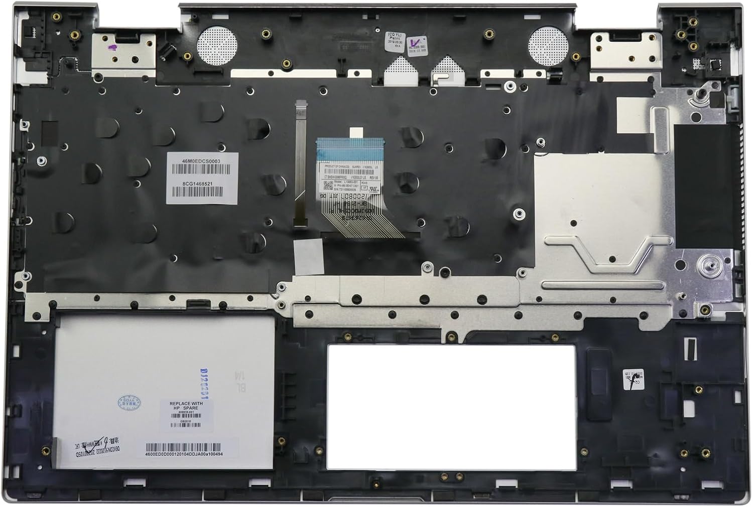 NEW Palmrest Upper Case with Backlit Keyboard Replacement for HP Envy X360 15-CN 15T-CN 15-CN0025TX 15-CN1055CL - L20746-001, 609939-001, Silver