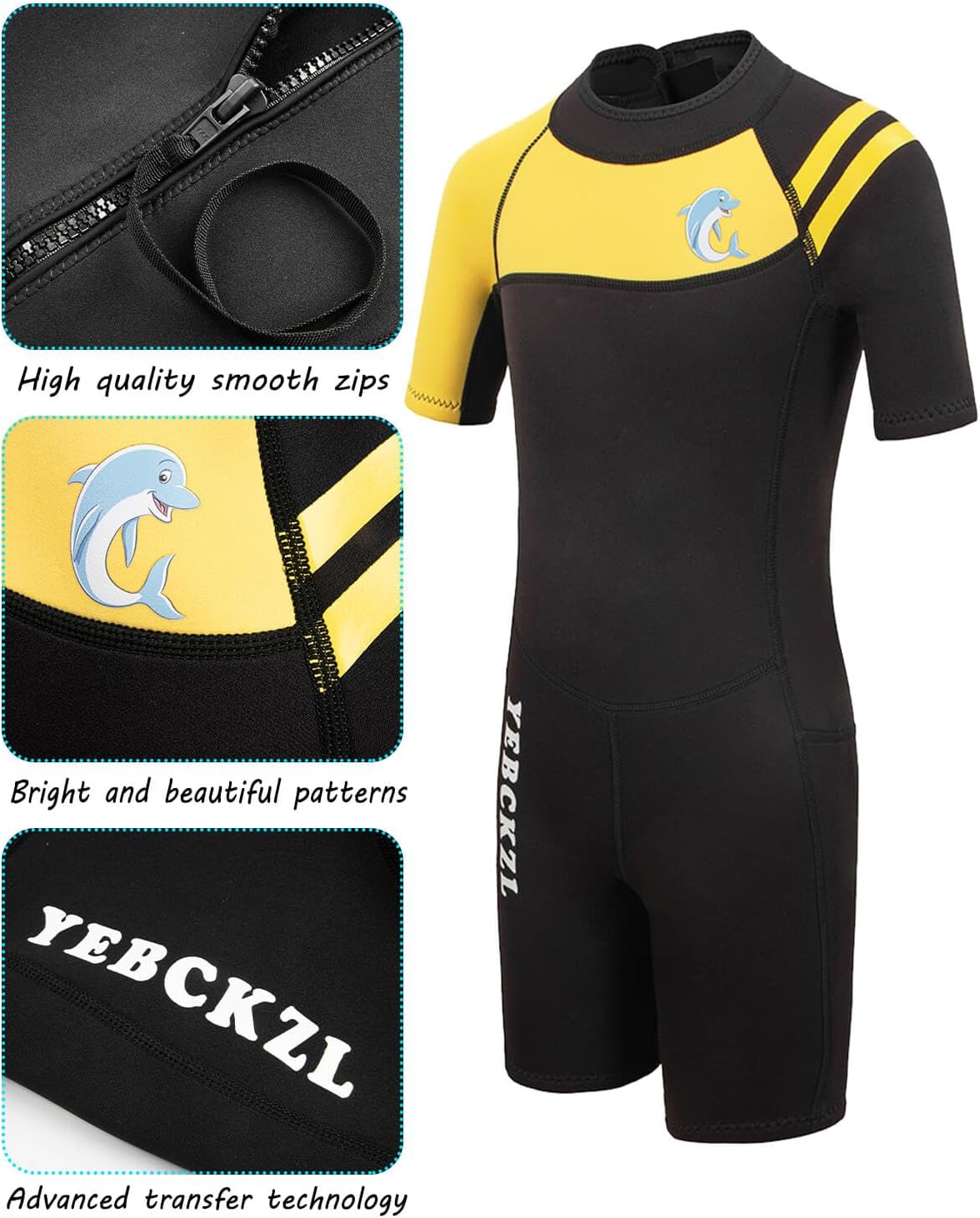 Kids Wetsuit for Youth Teenager,Zip Neoprene Wet Suits for Boys Girls to Keep Warm in Cold Water Diving Surfing Swimming