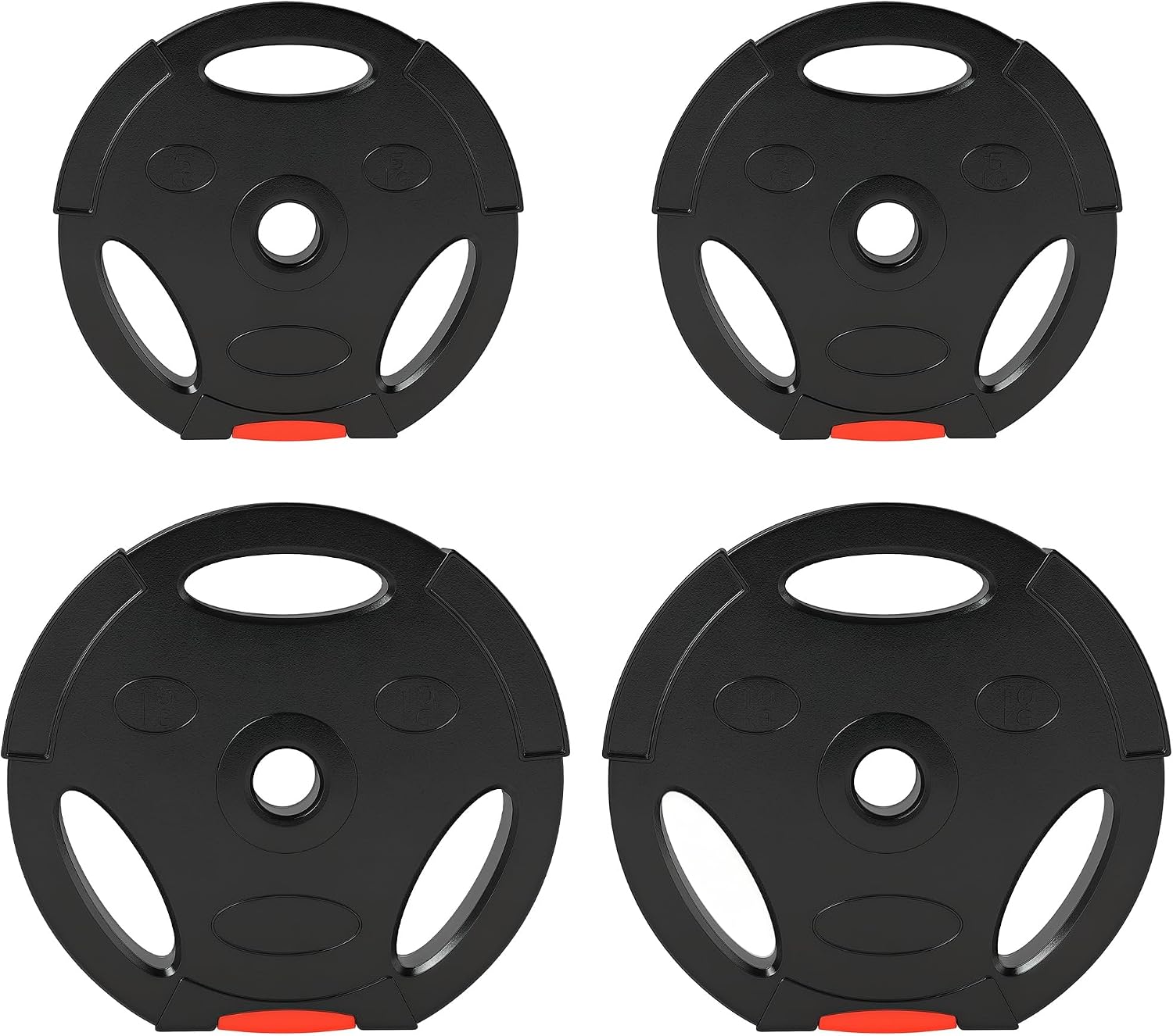 SPORTNOW Juego de Discos Pesas de 4 Piezas Discos de Pesas Total 15 kg a 30 kg 2×5 kg 2×2,5 kg/2×7,5 kg 2×5 kg/2×10 kg 2×5 kg con Orificios de 25 mm para Mancuernas Barras Entrenamiento Casa Gimnasio