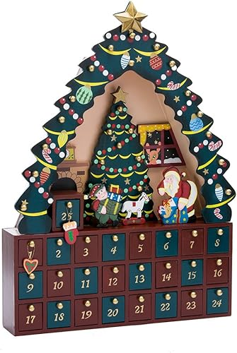 Kurt Adler Árbol de Navidad calendario de Adviento de 24 piezas 16 pulgadas