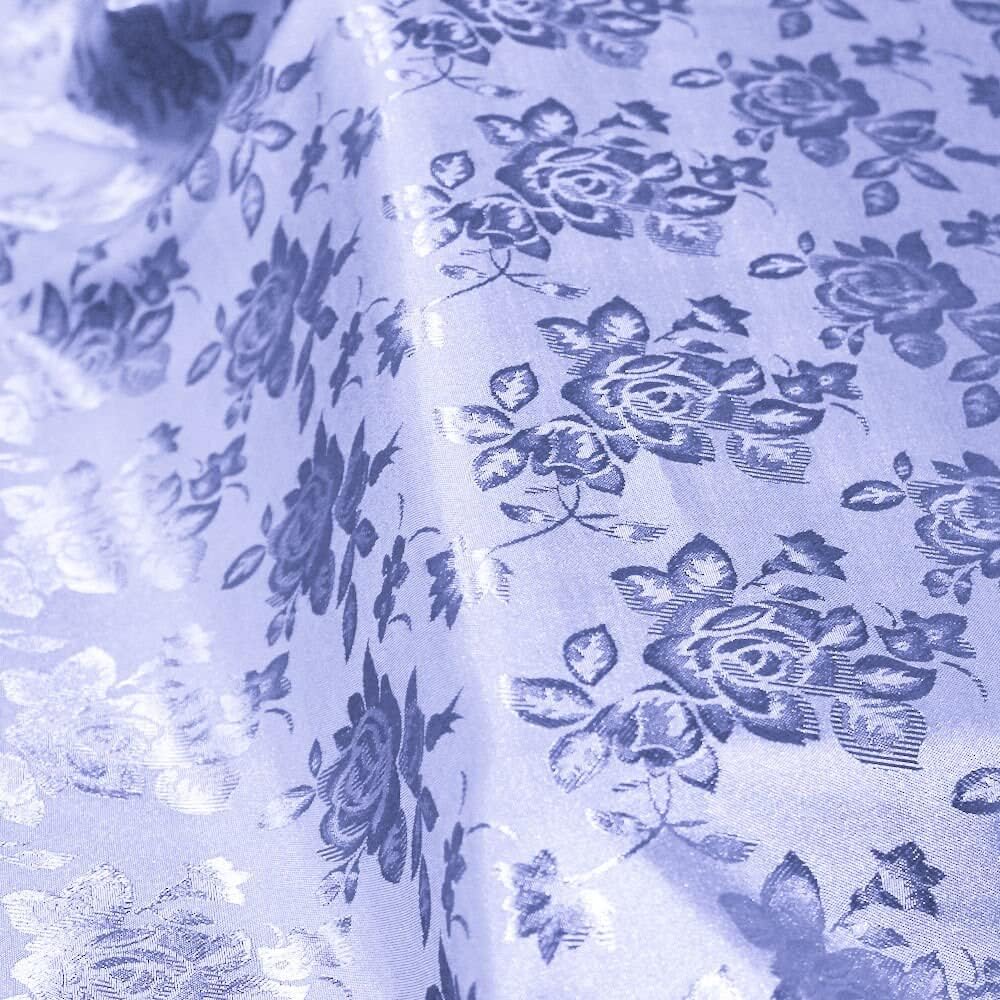 Kayla Lavender Polyester Floral Jacquard Brocade Satin Fabric by The Yard - 10004