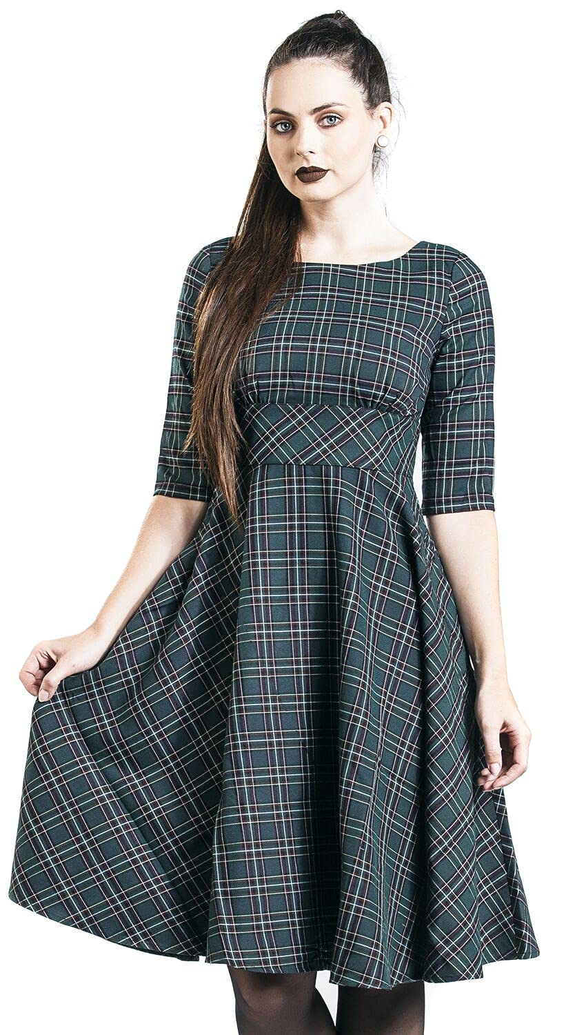 Hell Bunny Peebles 50'S Dress Green