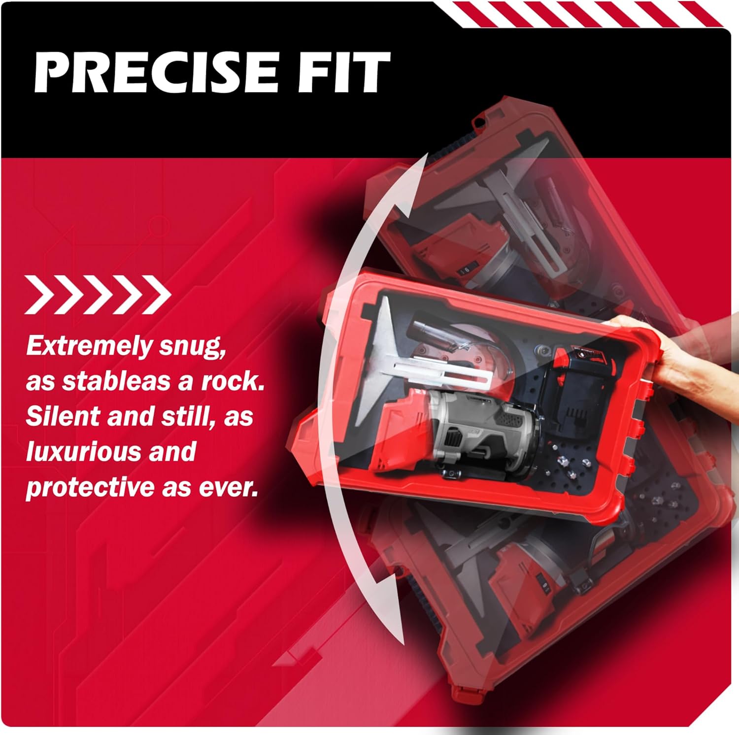 精密カットのEVAフォームインサート。ルーター収納用。Milwaukee 2723-20用のパックアウトオーガナイザーに対応。アクセ