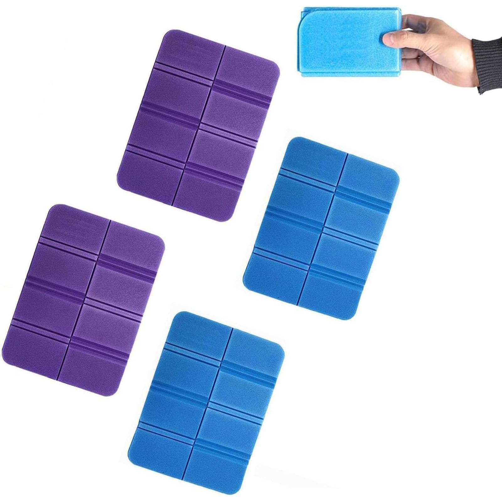 FBBEVWBK 4 Pcs Folding Sit Mats, Portable Waterproof Hiking Seat Pad, XPE Material, Moisture-Proof Folding Seat Mat, Foldable Foam Mat for Hiking, Camping and Outdoor Events