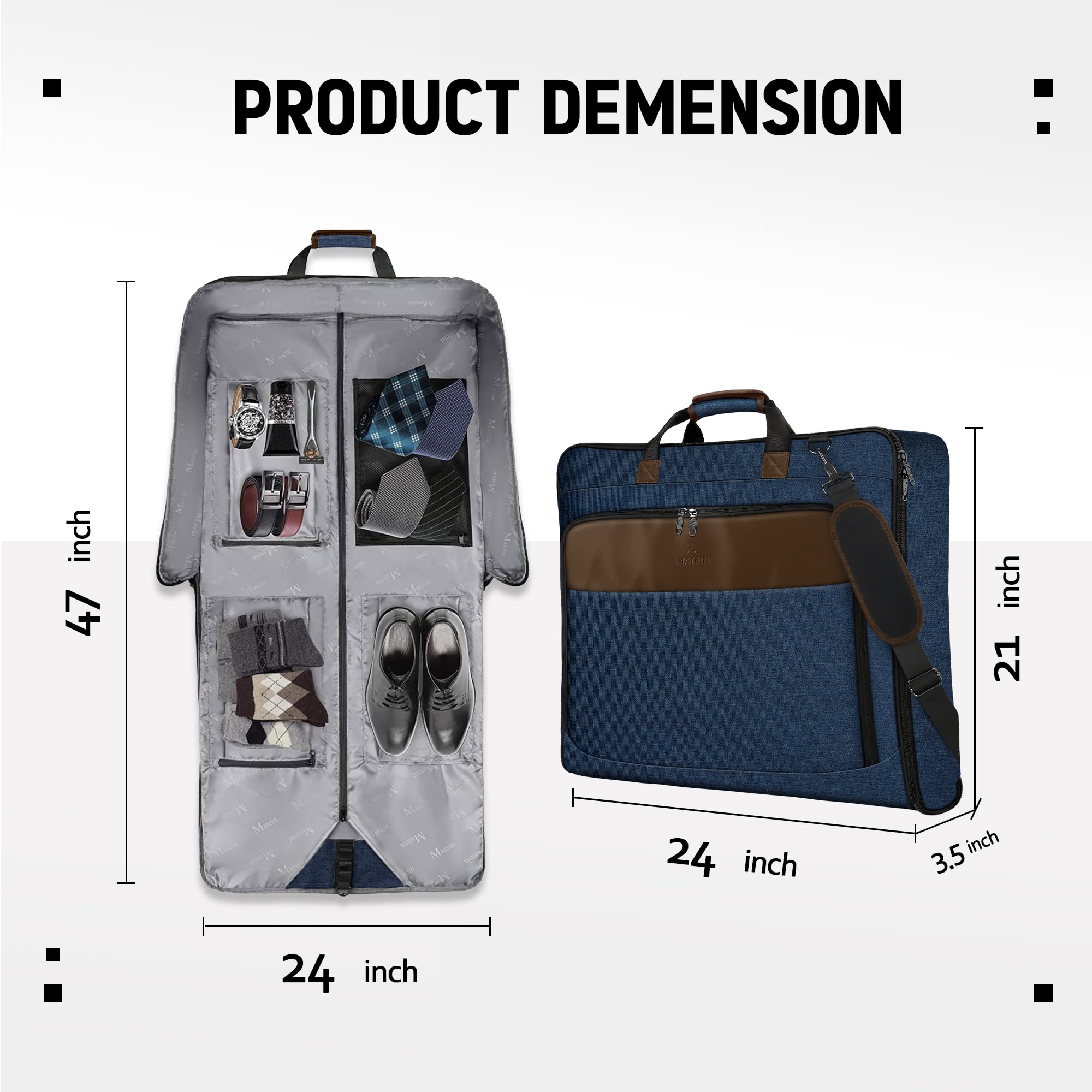 garment bag for dress blues MATEIN Travel Bags, Large Convertible Carry On Garment Bag, Blue 2026-PROM Elenzga Women's Elegant White Color:Heather Gray The Heavy Duty Grip