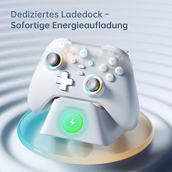 Machenike G3V2 Controller PC Gamepad PC Wireless 2 Einstellbare Hall Effekt Joystick 2 Programmierbare Tasten mit Bunten RGB-Lichtern für Switch/iOS/Android 1000mAh Akku (Schwarz)