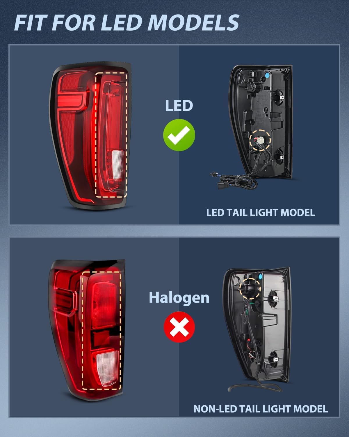 Nilight Taillight Assembly Compatible with GMC 2019 2020 2021 2022 2023 2024 Sierra 1500 LED Type Tail Lights 2020-2024 Sierra 2500HD 3500HD Rear Lamp Replacement Driver and Passenger Side