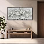 Room Decor Aesthetic Floral Wall Decor White Artwork Home Wall Decor Living Room Decorations Botanical Wall Art Bedroom Office Decor With Framed 75x150 CM