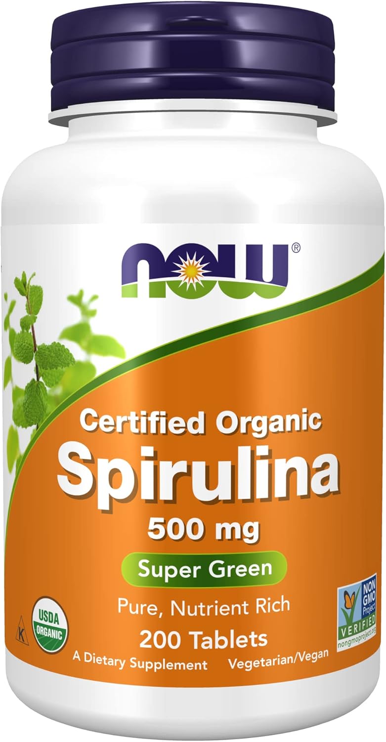 Now Foods Organic Spirulina Tablets, 200 : Health & Household