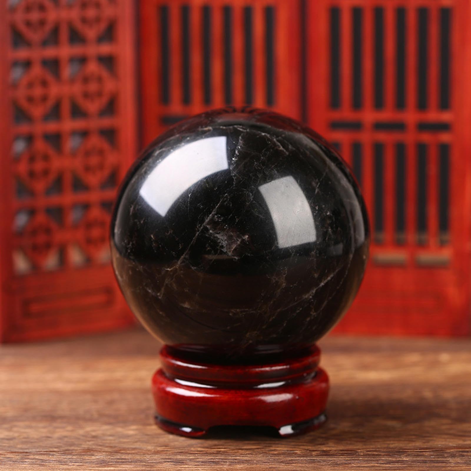 Czarna Kryształowa Kula Ze Stojakiem Kryształowa Kula Medytacyjne Kule Do Czarów I Kule Dekoracyjne,black crystal-8cm