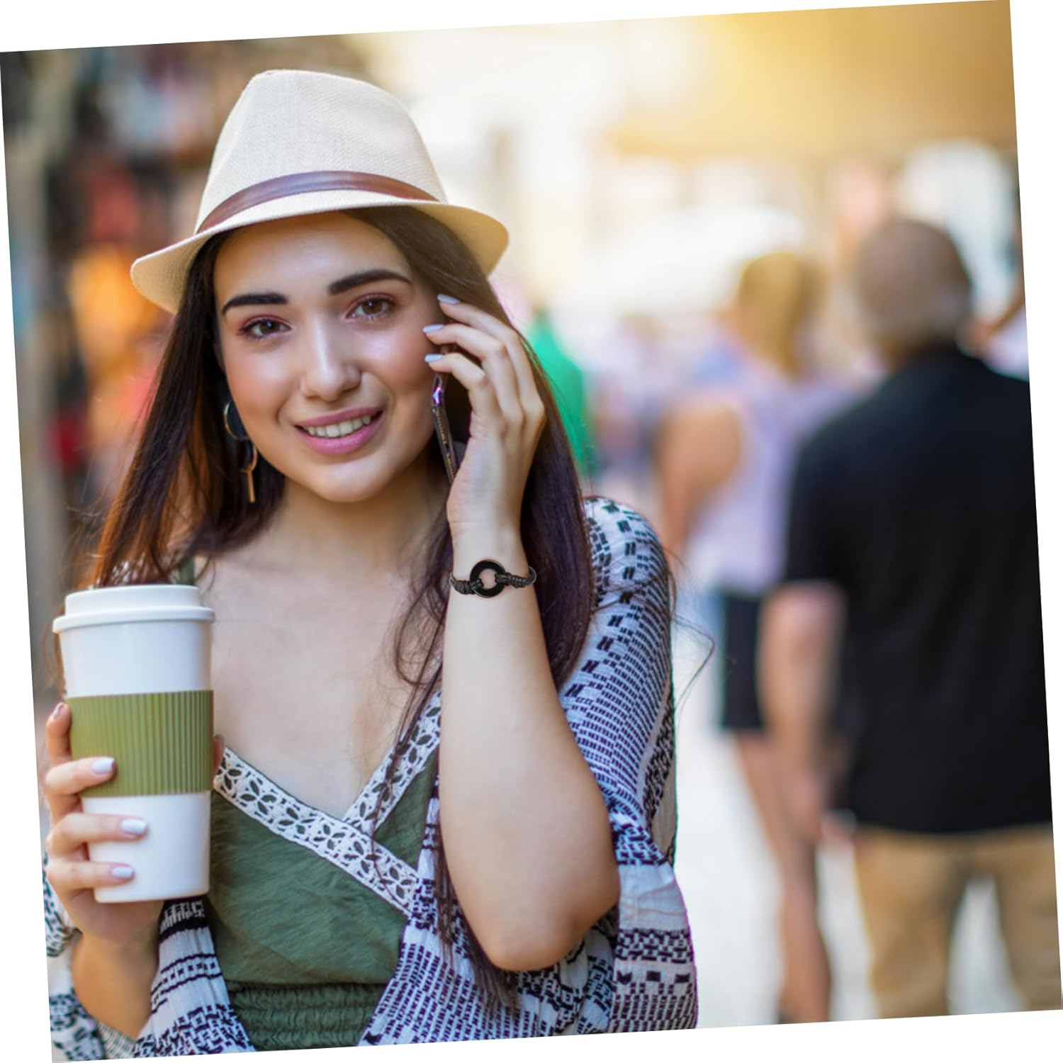 BESPORTBLE 5pcs Ashes Urn Bracelet for Memorial Keepsakes Woven Cremation Wristband Stainless Circle Handcrafted Bracelet for Ashes of Loved Elegant Black Design