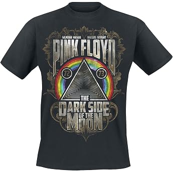 Pink Floyd Dark Side Gold Leaves Men's T-Shirt Black Band Merch Bands